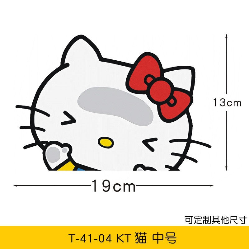 Hello Kitty Araba Stickerı - Lisanslı, Su Geçirmez, 23 cm, Sevimli Arka Cam Dekoru
