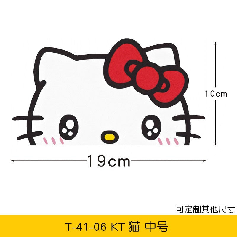 Hello Kitty Araba Stickerı - Lisanslı, Su Geçirmez, 23 cm, Sevimli Arka Cam Dekoru